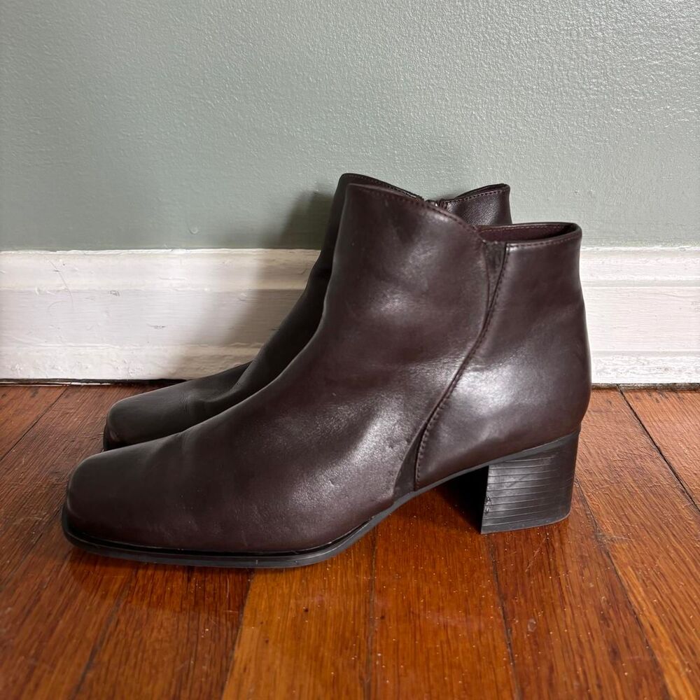 Croft & Barrow Women's Brown Leather Ankle Boots